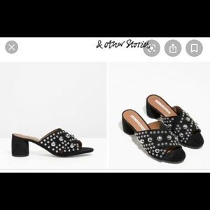 & Other Stories Studded Suede Criss Cross Slide